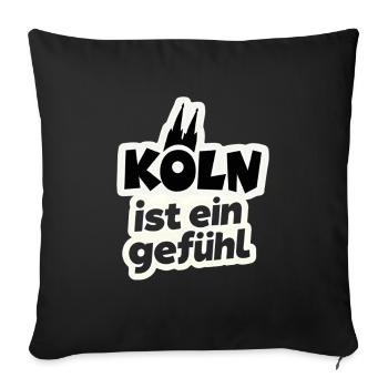Cologne est une sensation de cathédrale de Cologne - Housse de coussin décorative 45 x 45 cm - noir - Devant