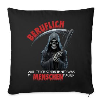 Professionnellement, j’ai toujours voulu avoir quelque chose à faire avec les gens - Housse de coussin décorative 45 x 45 cm - noir - Devant