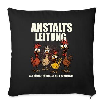 Prison Management Chickens Chicken Chicken Lover Rooster - Sofa pillowcase 17,3'' x 17,3'' (45 x 45 cm) - black - Front
