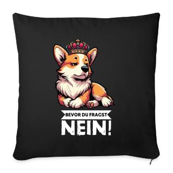 Before you ask: Corgi Corgi Welsh Corgi Corgi Dog - Sofa pillowcase 17,3'' x 17,3'' (45 x 45 cm) - black - Front