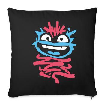 Little Monsters: Punk Monkey with Wink - Sofa pillowcase 17,3'' x 17,3'' (45 x 45 cm) - black - Front