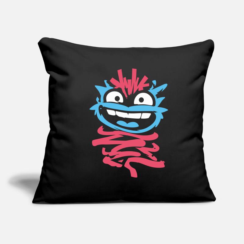 Petits Monstres : Singe punk avec clin d’œil Housse de coussin décorative 45 x 45 cm