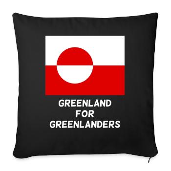 Greenland Flag Circle Emblem - Sofa pillowcase 17,3'' x 17,3'' (45 x 45 cm) - black - Front