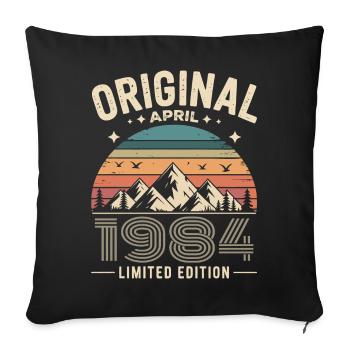 février 1984 – Légende des sommets et montagnes - Housse de coussin décorative 45 x 45 cm - noir - Devant