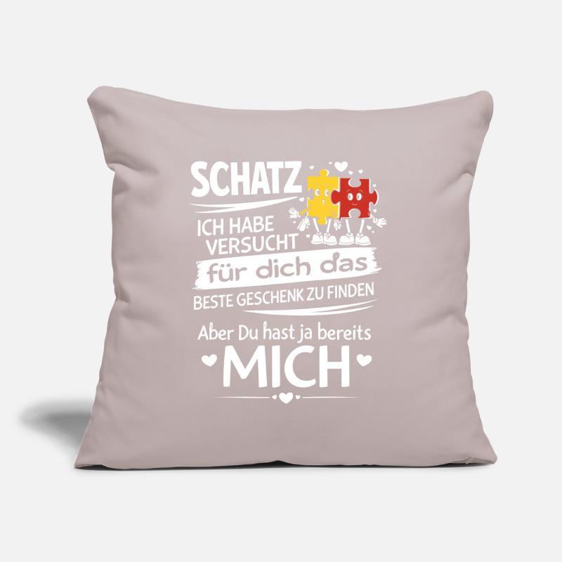 Schatz Geschenk Spruch Puzzleherz Sofakissenbezug 45 x 45 cm