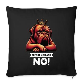 Avant de demander Bordeaux Mastiff Bordeaux Bordeaux - Housse de coussin décorative 45 x 45 cm - noir - Devant