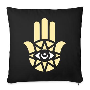 Hamsa Hand Ornament - Sofa pillowcase 17,3'' x 17,3'' (45 x 45 cm) - black - Front