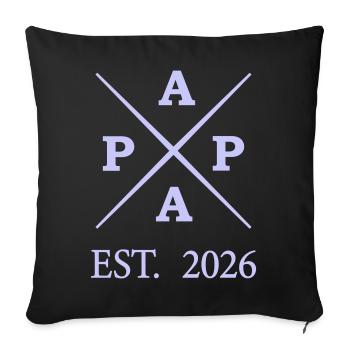 papa_est_2026 - Sofakissenbezug 45 x 45 cm - Schwarz - Vorne