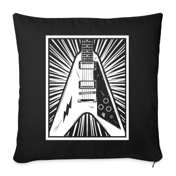 Electric Guitar Silhouette - Sofa pillowcase 17,3'' x 17,3'' (45 x 45 cm) - black - Front