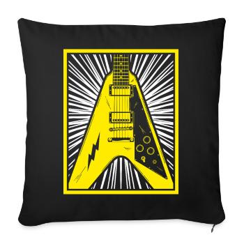 Electric Guitar Silhouette - Sofa pillowcase 17,3'' x 17,3'' (45 x 45 cm) - black - Front