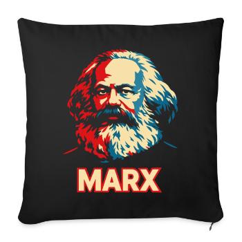 Karl Marx Pop Art Portrait - Sofa pillowcase 17,3'' x 17,3'' (45 x 45 cm) - black - Front