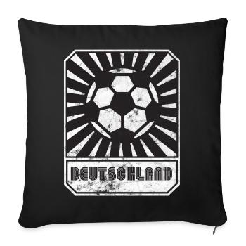 Football allemand rétro - Housse de coussin décorative 45 x 45 cm - noir - Devant