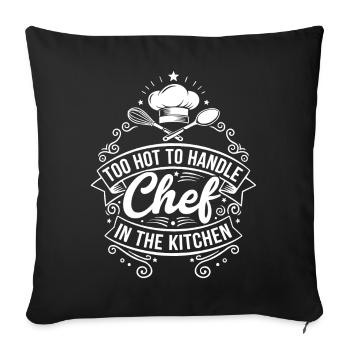 Hot Chef Motif Kitchen - Sofa pillowcase 17,3'' x 17,3'' (45 x 45 cm) - black - Front
