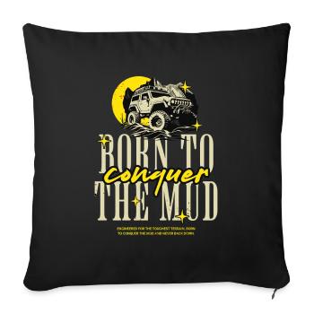 Conquest of off-road mud - Sofa pillowcase 17,3'' x 17,3'' (45 x 45 cm) - black - Front