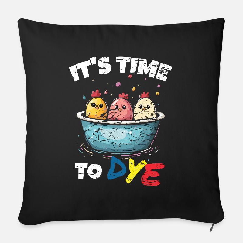 Ostern Eier Färben Ostereier - Sofakissenbezug 45 x 45 cm - Schwarz