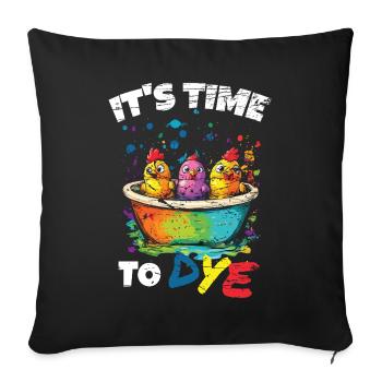 Couleurs drôles de teinture d’œufs pour artistes de Pâques - Housse de coussin décorative 45 x 45 cm - noir - Devant