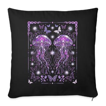 Y2K Jellyfish Aesthetic Ocean Graphic - Sofa pillowcase 17,3'' x 17,3'' (45 x 45 cm) - black - Front