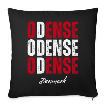 Odense in the Heart, Danemark aujourd’hui - Housse de coussin décorative 45 x 45 cm - noir - Devant