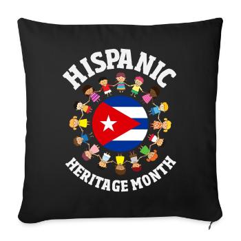 Cuba Pride & Home - Design du drapeau de Cuba - Housse de coussin décorative 45 x 45 cm - noir - Devant