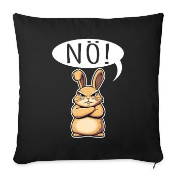 T-shirt de Pâques Drôle de Lapin de Pâques de Basse-Autriche - Housse de coussin décorative 45 x 45 cm - noir - Devant