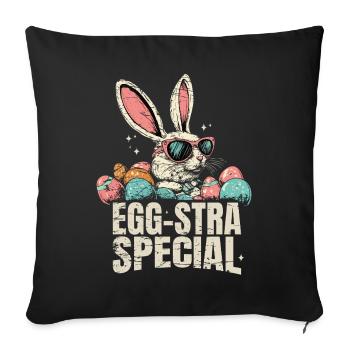 Eggsta Special Retro Hase Ostern  - Sofakissenbezug 45 x 45 cm - Schwarz - Vorne