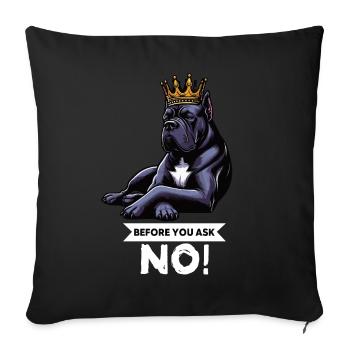 Avant de demander Cane Corso Cane Corsos Corso Corso Héliceur - Housse de coussin décorative 45 x 45 cm - noir - Devant