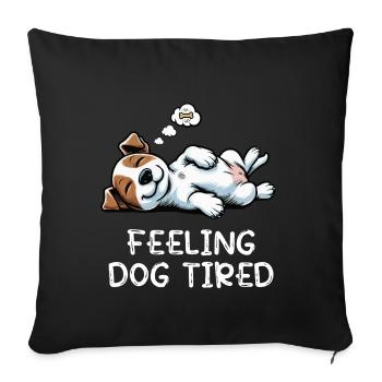 Se sentir fatigué par le chien Jack Russel terrier Jack Russel - Housse de coussin décorative 45 x 45 cm - noir - Devant