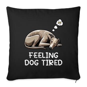 Se sentir fatigué Whippet Whippets Lévriers - Housse de coussin décorative 45 x 45 cm - noir - Devant