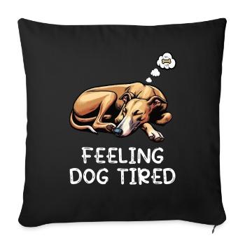 Se sentir fatigué Whippet Whippets Lévriers - Housse de coussin décorative 45 x 45 cm - noir - Devant
