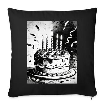 Monochrome Birthday Cake Candles - Sofa pillowcase 17,3'' x 17,3'' (45 x 45 cm) - black - Front