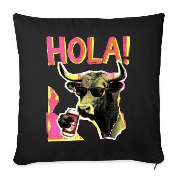 Hallo Kuh Bier Rindvieh - Sofakissenbezug 45 x 45 cm - Schwarz - Vorne
