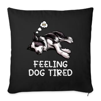 Propriétaire de Border Collie Collie fatigué - Housse de coussin décorative 45 x 45 cm - noir - Devant