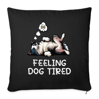 Propriétaire de Border Collie Collie fatigué - Housse de coussin décorative 45 x 45 cm - noir - Devant