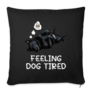 Propriétaire de berger noir fatigué par le chien - Housse de coussin décorative 45 x 45 cm - noir - Devant