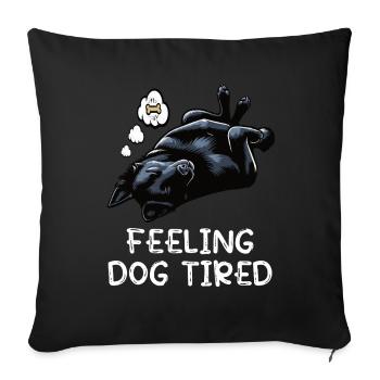 Propriétaire de berger noir fatigué par le chien - Housse de coussin décorative 45 x 45 cm - noir - Devant