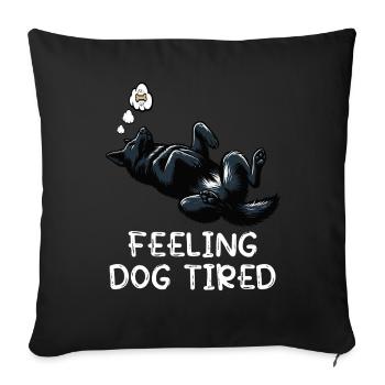 Propriétaire de berger noir fatigué par le chien - Housse de coussin décorative 45 x 45 cm - noir - Devant