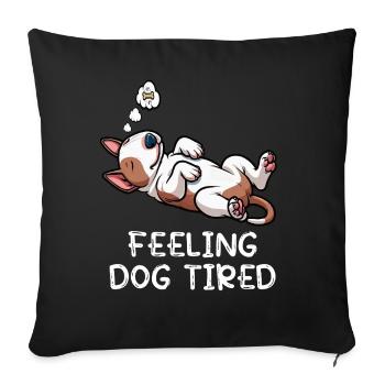 Un bull terrier miniature Bull Terrier Épuisé - Housse de coussin décorative 45 x 45 cm - noir - Devant