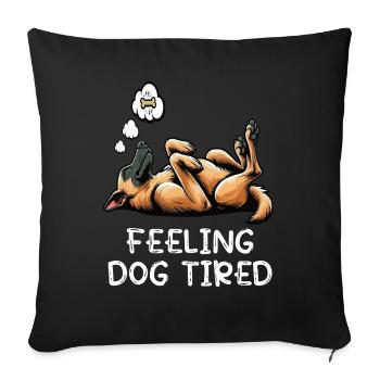 Fatigué par le chien Berger Belge Malinois - Housse de coussin décorative 45 x 45 cm - noir - Devant