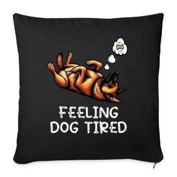 Fatigué par le chien Berger Belge Malinois - Housse de coussin décorative 45 x 45 cm - noir - Devant