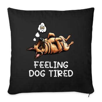 Fatigué par le chien Berger Belge Malinois - Housse de coussin décorative 45 x 45 cm - noir - Devant