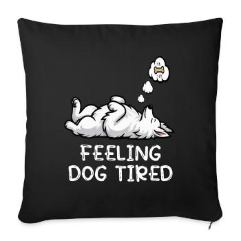 Feeling Dog Tired White Shepherd Dog - Sofa pillowcase 17,3'' x 17,3'' (45 x 45 cm) - black - Front
