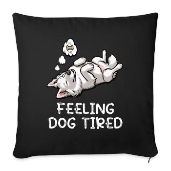 Feeling Dog Tired White Shepherd Dog - Sofa pillowcase 17,3'' x 17,3'' (45 x 45 cm) - black - Front