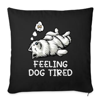 Feeling Dog Tired White Shepherd Dog - Sofa pillowcase 17,3'' x 17,3'' (45 x 45 cm) - black - Front