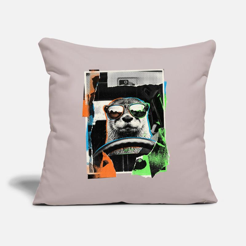funny otter Sofa pillowcase 17,3'' x 17,3'' (45 x 45 cm)