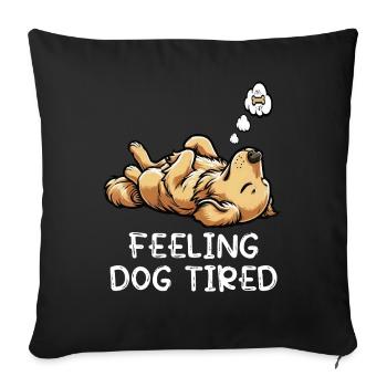 Feeling Dog Tired Golden Retriever Goldie Goldies - Sofa pillowcase 17,3'' x 17,3'' (45 x 45 cm) - black - Front