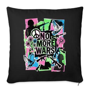 Paix : Plus jamais de guerre - Housse de coussin décorative 45 x 45 cm - noir - Devant