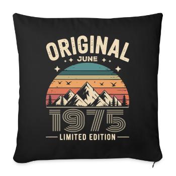 juin 1975 – Légende des sommets et montagnes - Housse de coussin décorative 45 x 45 cm - noir - Devant