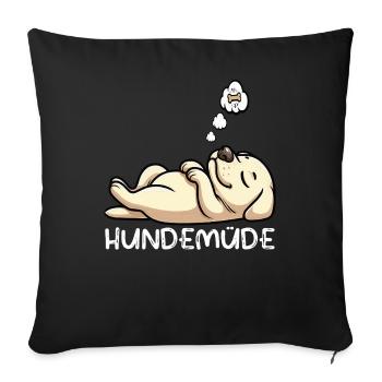Hundemüde Labrador Labradorbesitzer Labradorhalter - Sofakissenbezug 45 x 45 cm - Schwarz - Vorne