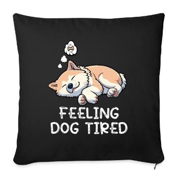 Se sentir fatigué par le chien Akita Akita Propriétaire Akitas - Housse de coussin décorative 45 x 45 cm - noir - Devant