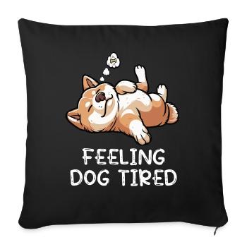 Se sentir fatigué par le chien Akita Akita Propriétaire Akitas - Housse de coussin décorative 45 x 45 cm - noir - Devant